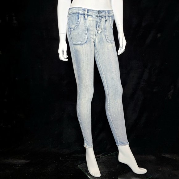 J Brand Denim - J BRAND Utility "Afterlife" Light Wash Low-Rise Skinny Crop Ankle Zip Jeans, 25